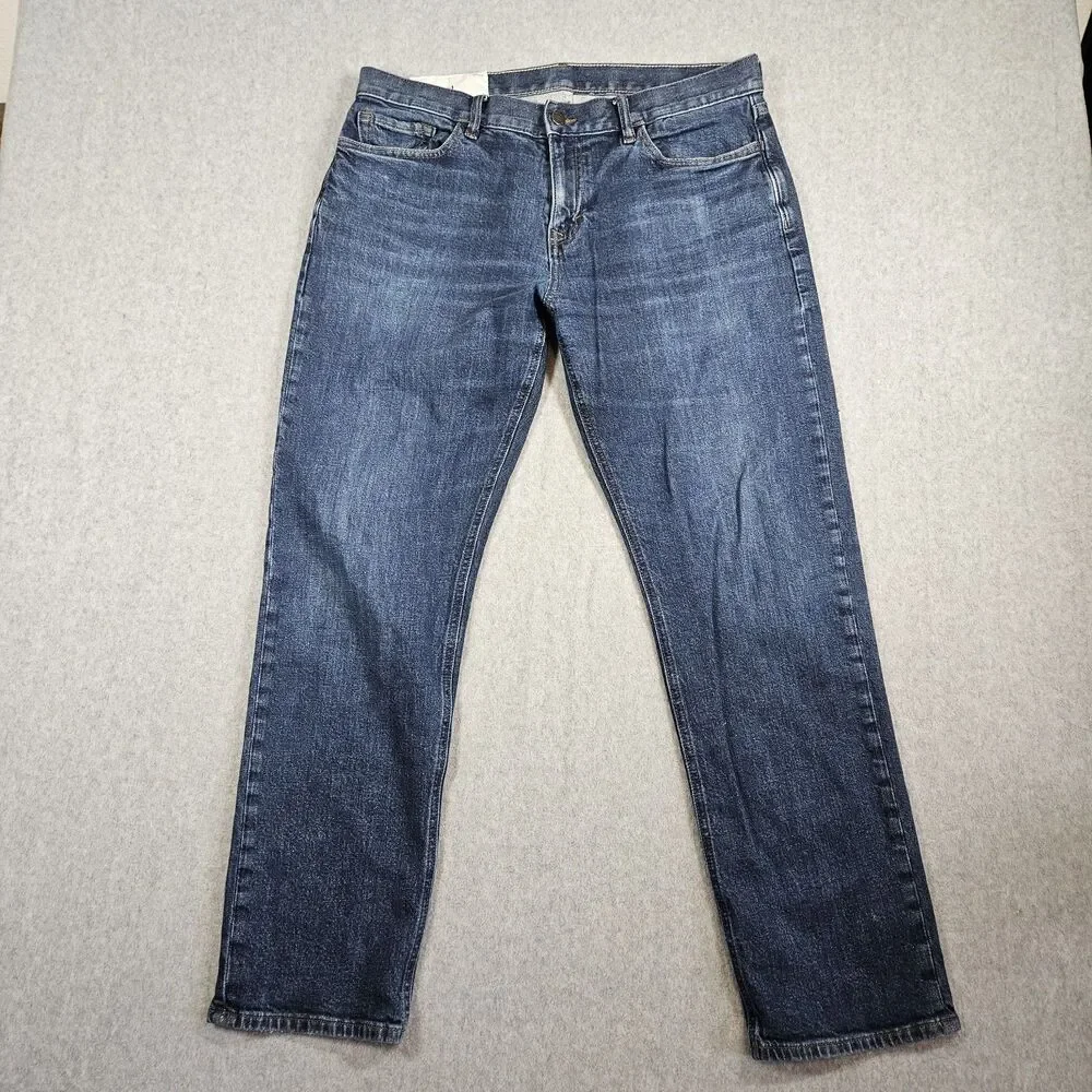 Banana Republic Men’s Straight Fit Denim Jeans Blue Dark Wash 36x32